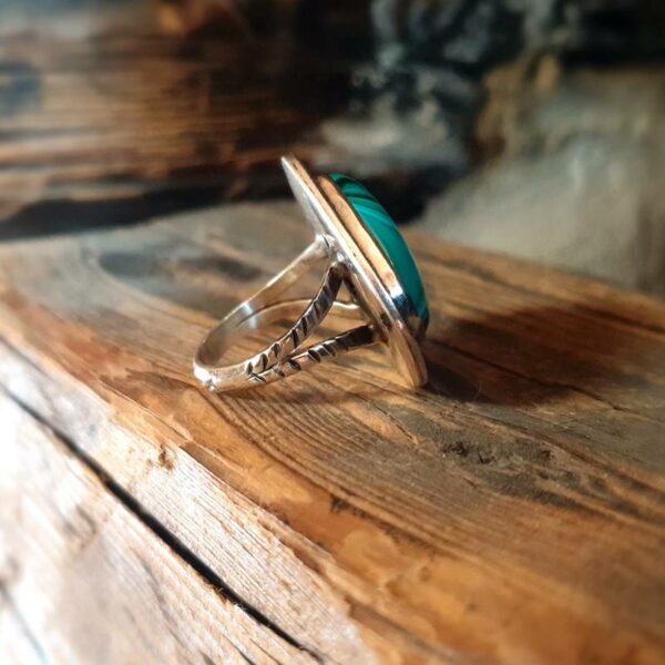 Bague argent malachite JUNGLE