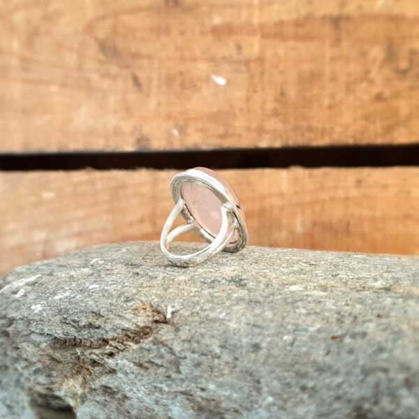 DOUCEUR silver rose quartz ring