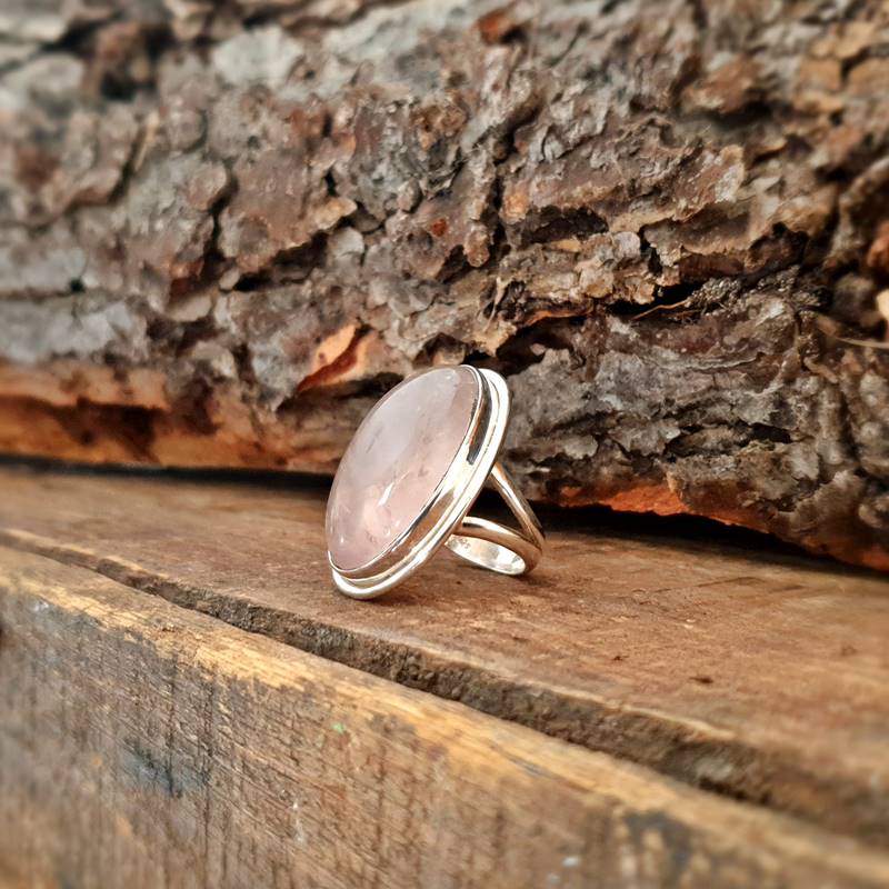 Pearl and Rose Quartz Stacking Ring Set Sterling Silver – Boho Magic Jewelry