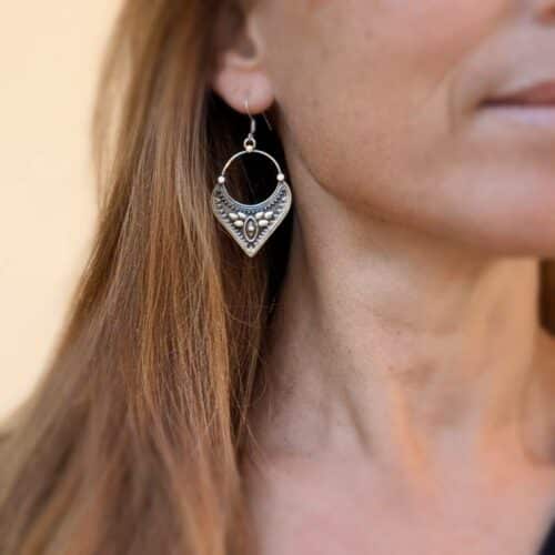 Boucles d'oreilles en argent ethniques CALCUTA
