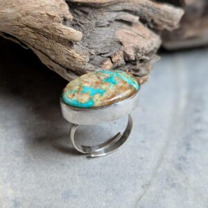 Grosse bague argent turquoise ROYSTON