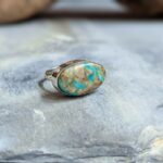 Grosse bague argent turquoise ROYSTON