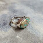 Grosse bague argent turquoise ROYSTON