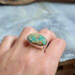 Grosse bague argent turquoise ROYSTON