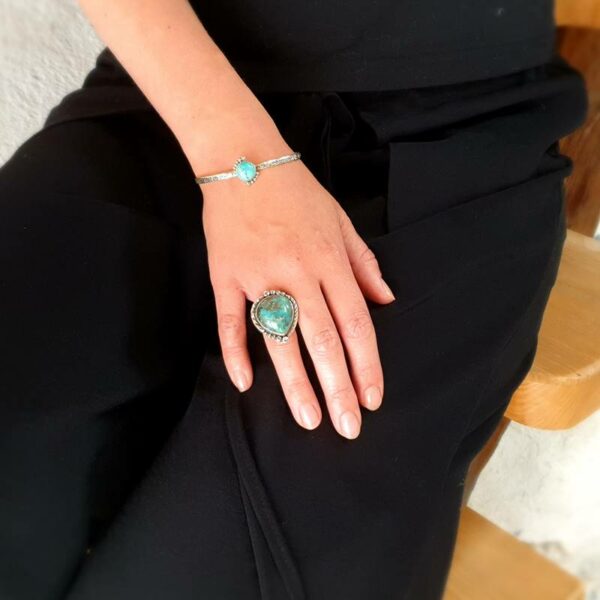 Bague turquoise naturelle TIBET