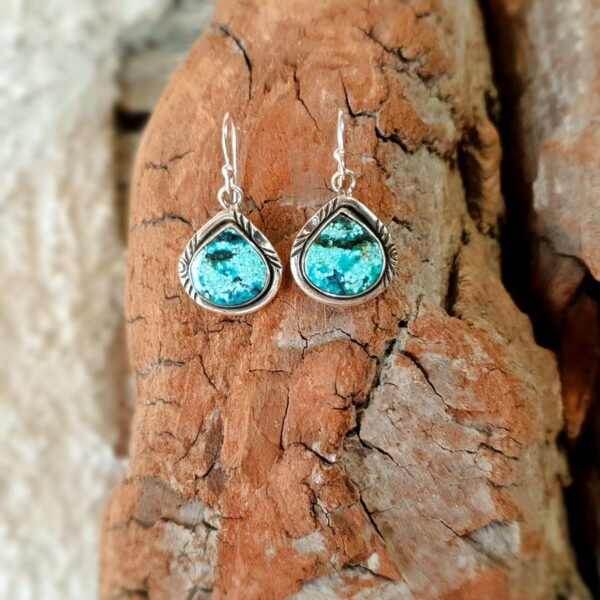 Boucles d'oreilles turquoise argent LHĖ