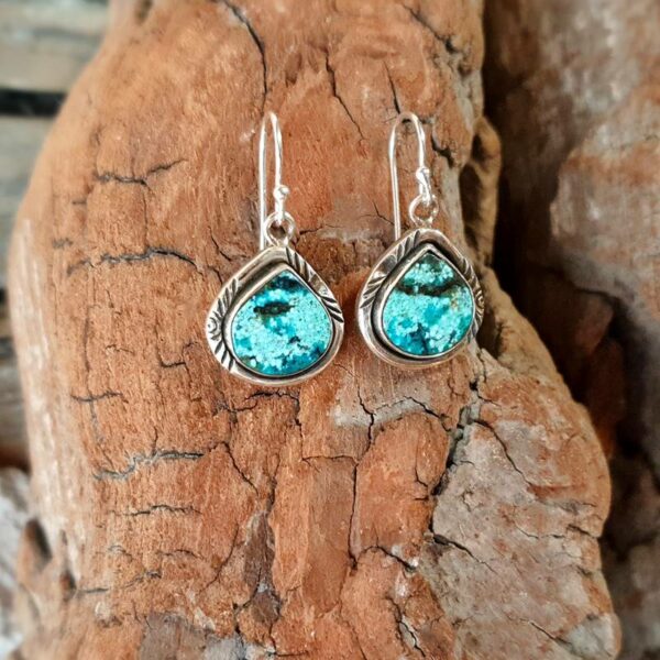 Boucles d'oreilles turquoise argent LHĖ