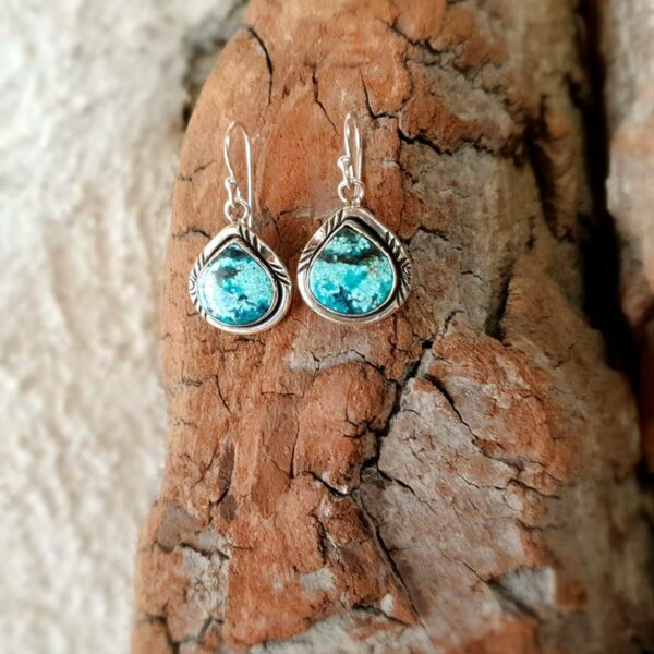 Boucles d'oreilles turquoise argent LHĖ
