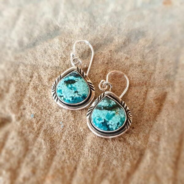 Boucles d'oreilles turquoise argent LHĖ
