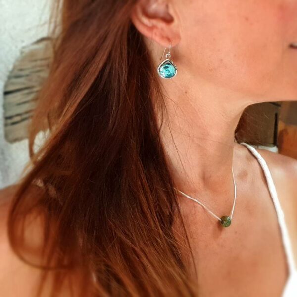 Boucles d'oreilles turquoise argent LHĖ