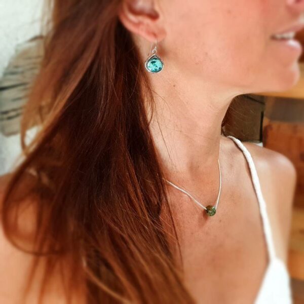 Boucles d'oreilles turquoise argent LHĖ