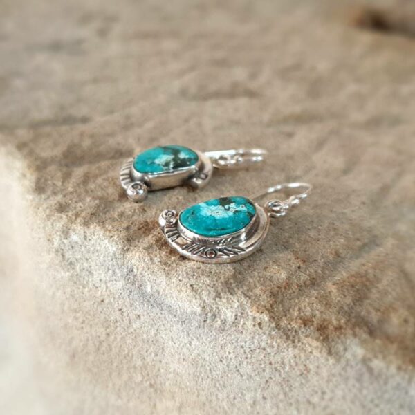 Boucles d'oreilles turquoise argent AMDO