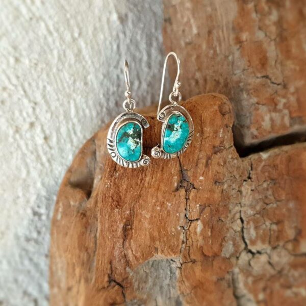 Boucles d'oreilles turquoise argent AMDO