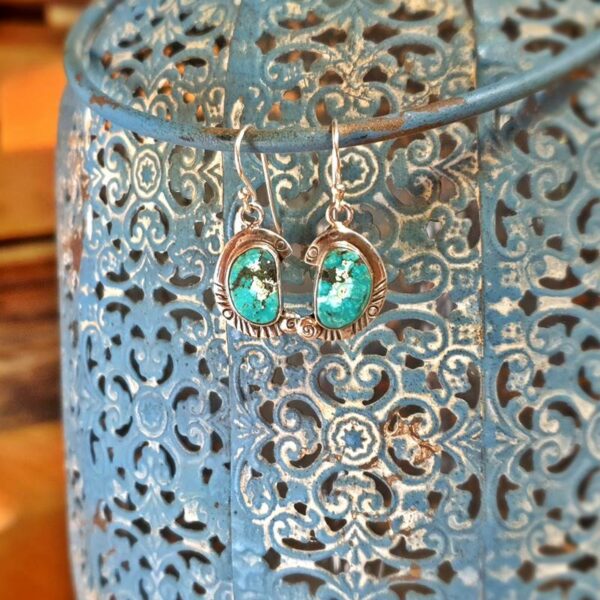 Boucles d'oreilles turquoise argent AMDO