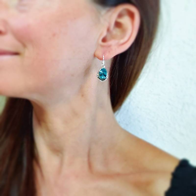 Boucles d'oreilles turquoise véritable Ko Ko