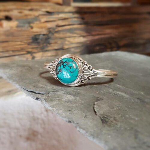 Jonc turquoise argent COURAGE