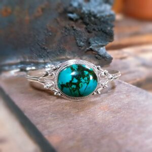 COURAGE silver turquoise bangle