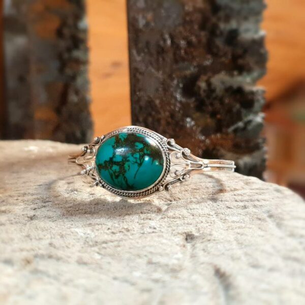 COURAGE silver turquoise bangle