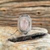 Bague quartz rose argent