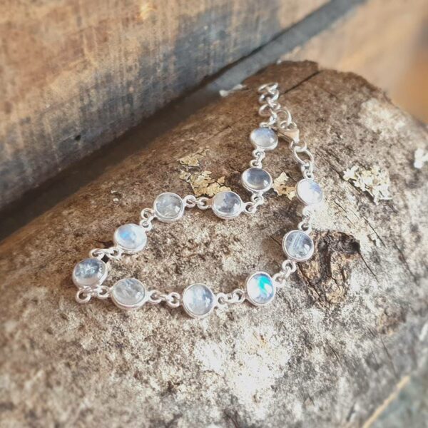 Silver moonstone bracelet