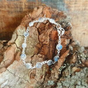 Pulsera de piedra de luna de plata