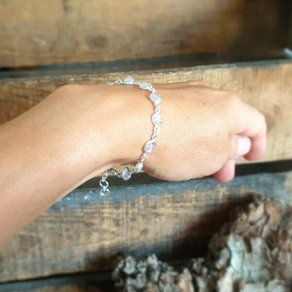 Silver moonstone bracelet