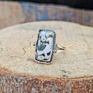 Bague en argent et jaspe océan