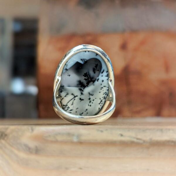 Silver Dendritic Opal Ring