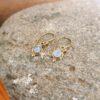 Gold moonstone earrings