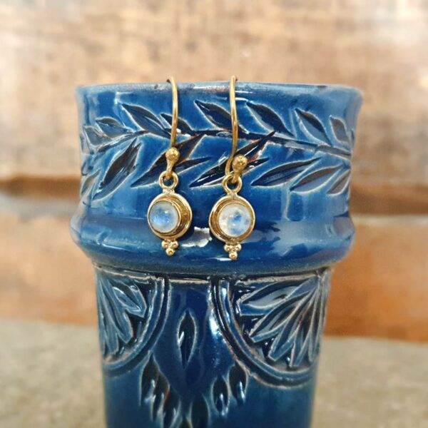 Gold moonstone earrings