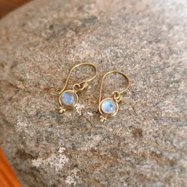 Gold moonstone earrings