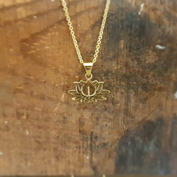 Golden lotus flower necklace