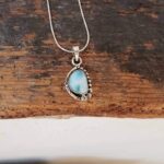 Pendentif larimar argent AMOUR