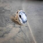 Bague en opale dendritique argent