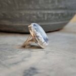 Bague en opale dendritique argent