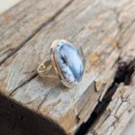 Bague en opale dendritique argent