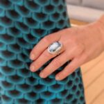 Bague en opale dendritique argent