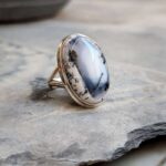 Bague en opale dendritique argent
