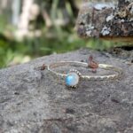 Bracelet jonc pierre de lune argent