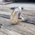 Bague en quartz rutile doré