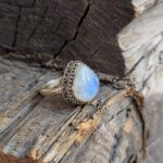 Bague ethnique en pierre de lune