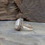 Bague ethnique pierre de lune argent
