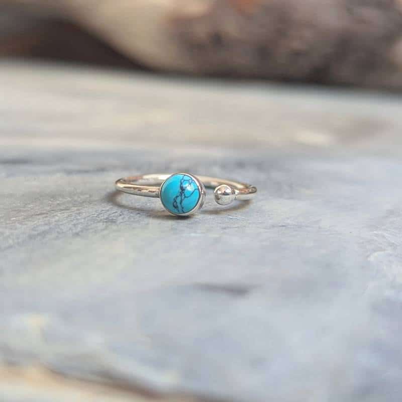 Bague turquoise ajustable minimaliste Bague turquoise ajustable minimaliste