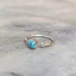 Bague turquoise ajustable minimaliste