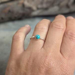 Bague turquoise ajustable minimaliste