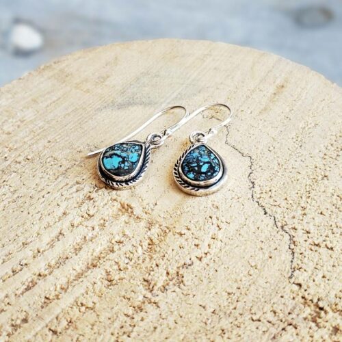 Boucles d'oreilles turquoise argent AMDO