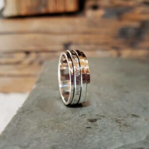 Bague homme argent martelé YANG