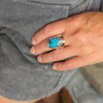 Bague turquoise véritable LHASSA