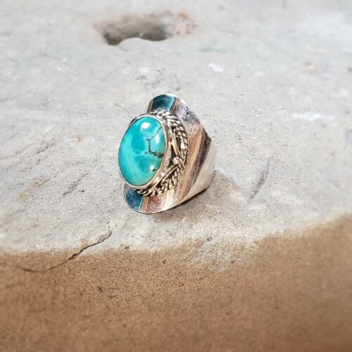 Bague turquoise véritable LHASSA