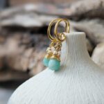 Boucles d'oreilles en amazonite dorées AJMER